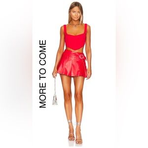 More to Come Red Mini Skirt